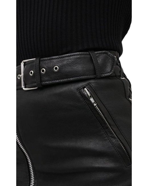Balenciaga Black Leather Pencil Skirt Fr 38 (us 8)