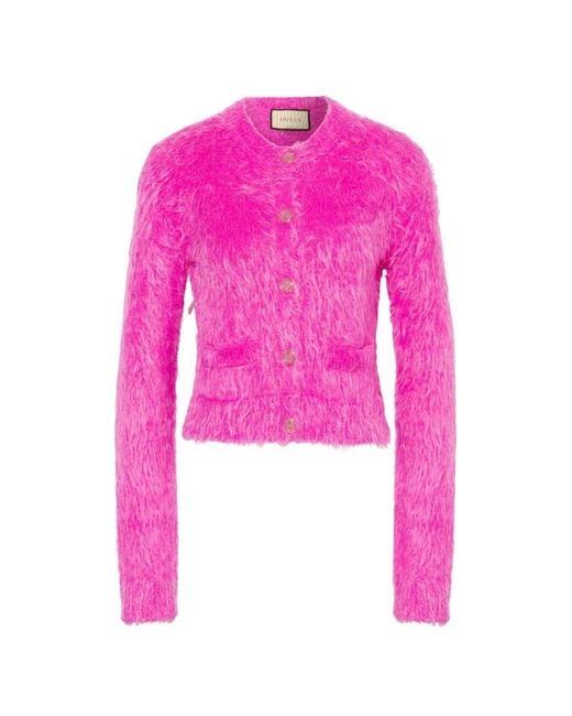 Gucci Pink Brushed Wool Cardigan