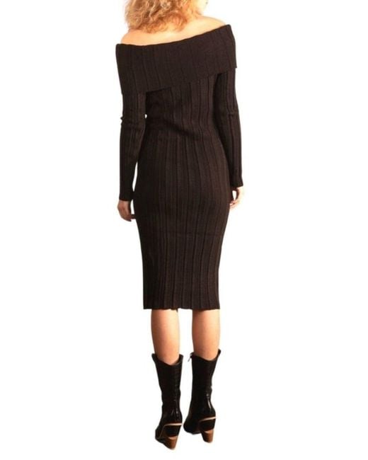 Cult Moda Black Bodycon Off Shoulder Dress