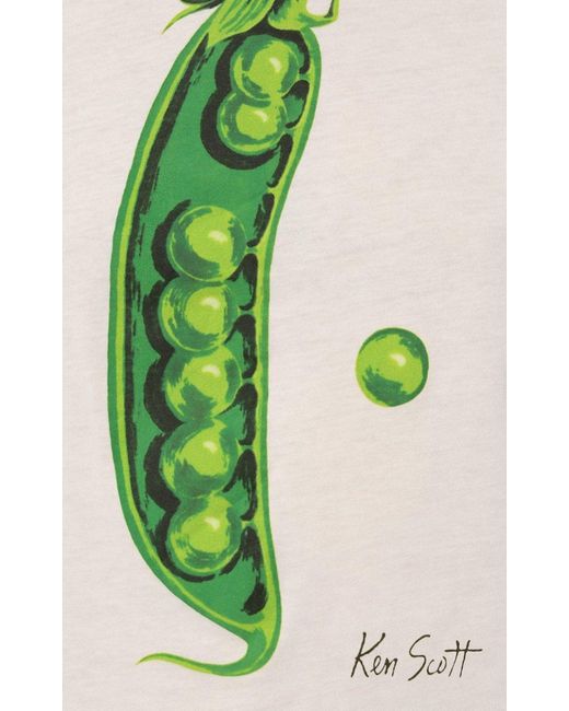 Gucci White X Ken Scott Pea Print T-shirt