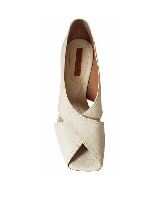 BCBGMAXAZRIA Raisa White Leather Wedge Sandal