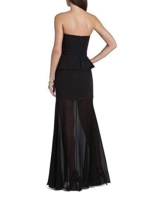 BCBGMAXAZRIA Black Caitlyn Strapless Embellished Bodice Dress