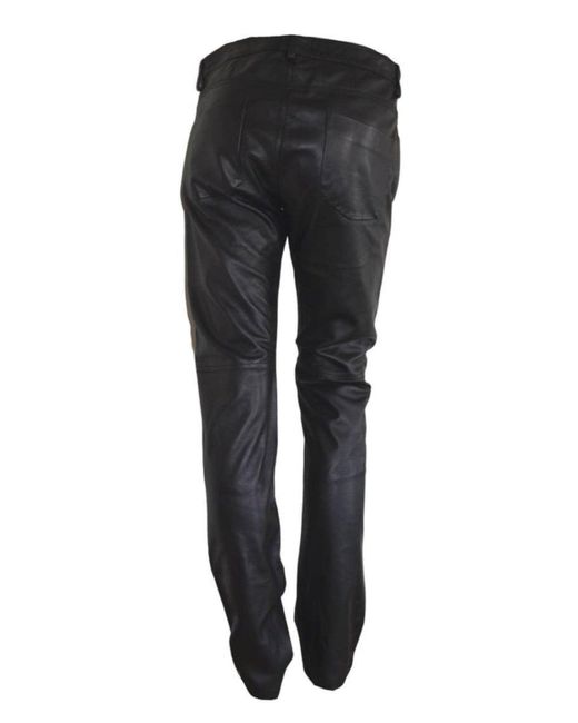 CoSTUME NATIONAL Black Straight Leg Just Leather Biker Pants for men