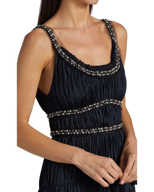 Jason Wu Blue Crystal-beaded Moire Taffeta Midi Dress