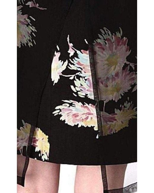 Dries Van Noten Black Organza Overlay Floral Silk-blend Dress
