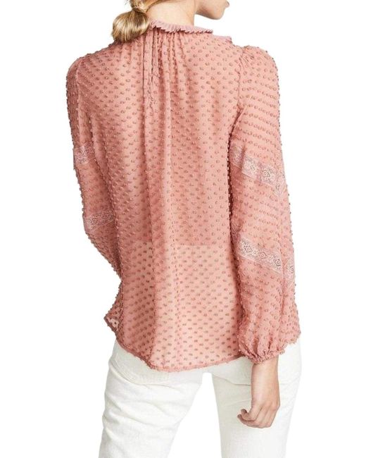 Zimmermann Pink Unbridled Spliced Silk Blouse S