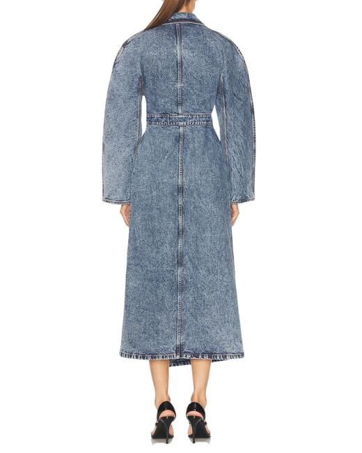 Alaïa Gray Spiral Denim Trench Coat