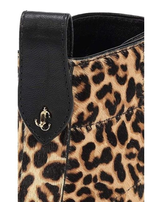 Jimmy Choo Brown Cruz Flat Calf-hair Ankle Boots