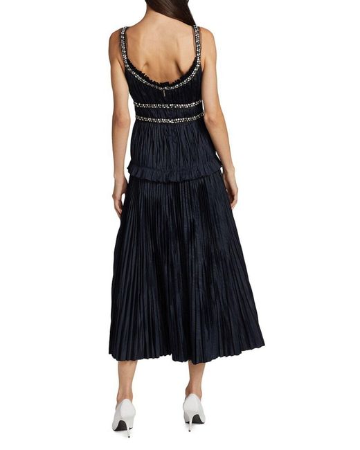 Jason Wu Blue Crystal-beaded Moire Taffeta Midi Dress