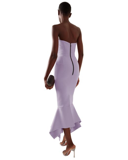 Maticevski Purple Suffix Strapless Lilac Crepe Midi Dress