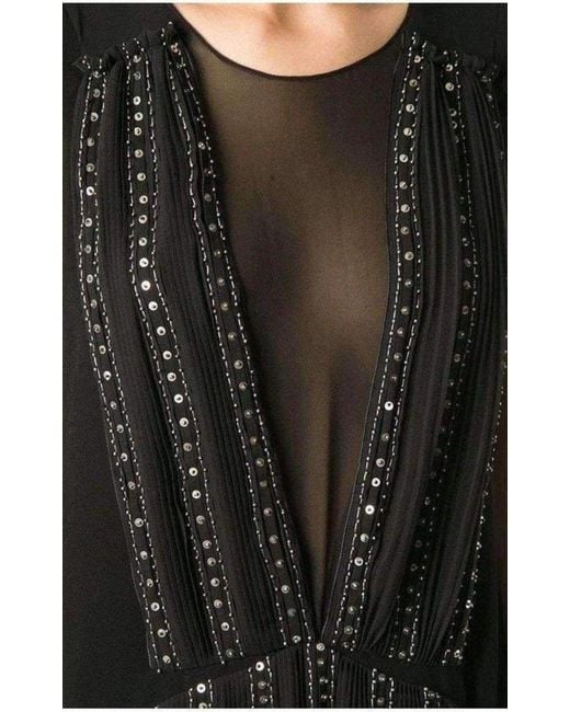 Vanessa Bruno Black Embellished Silk Cocktail Dress