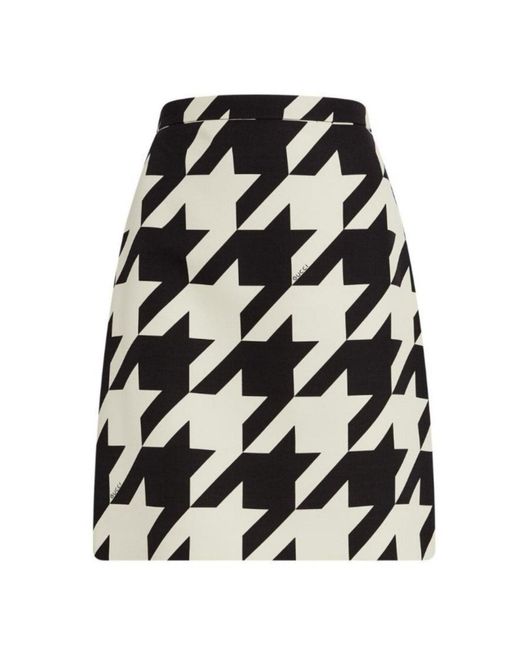 Gucci Black Houndstooth Mini Skirt
