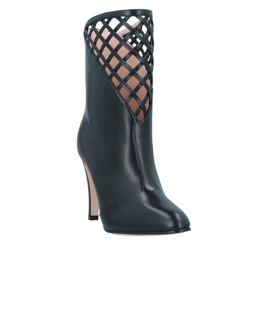 Gucci Black Cutout Leather Ankle Boot