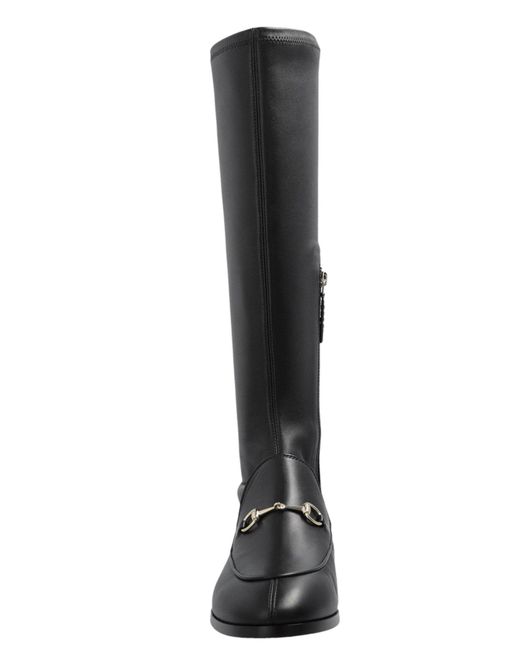 Gucci Jordaan Black Leather Knee-high Boots