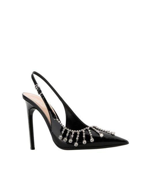 Gucci Black Guinevere 105mm Patent Leather Slingback Pumps