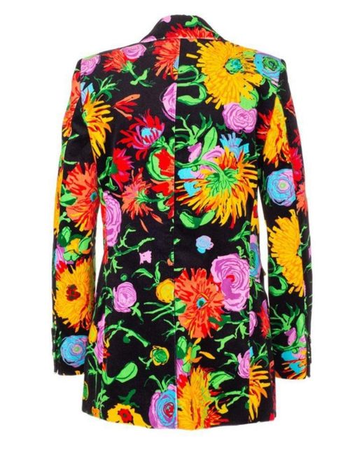 Gucci Green Floral Print Velvet Blazer