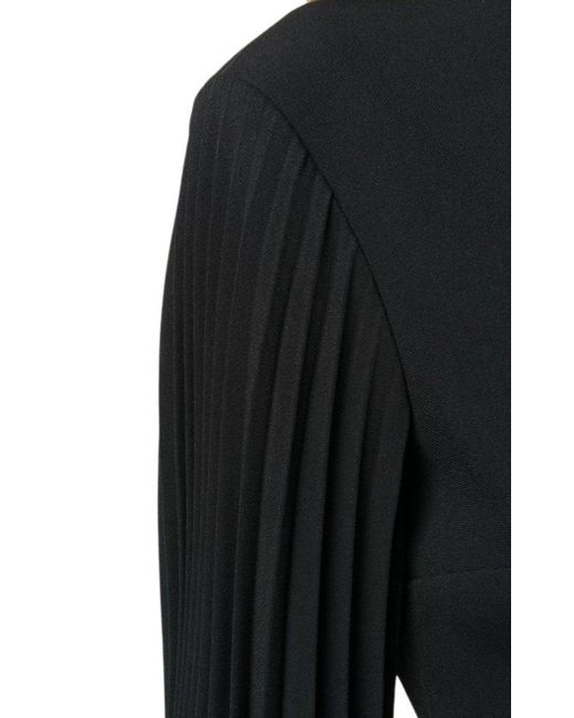 Gucci Black Heart Cutout Pleated Crepe Dress