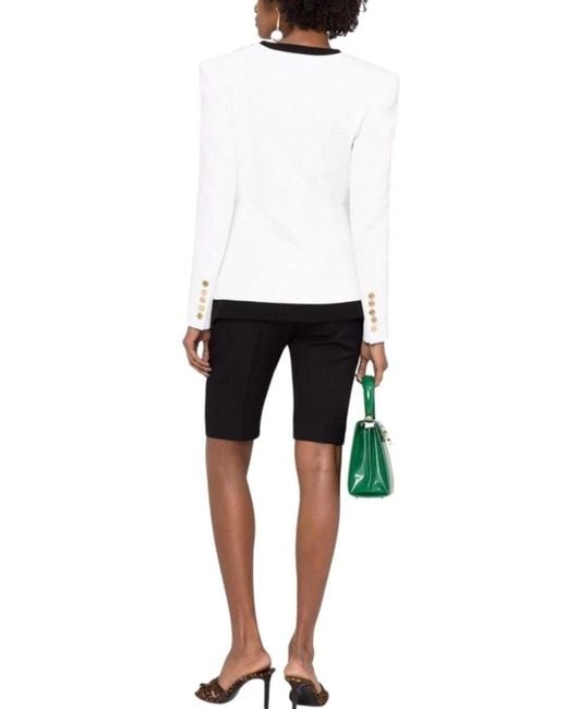 Balmain Black Two-tone Crepe Blazer