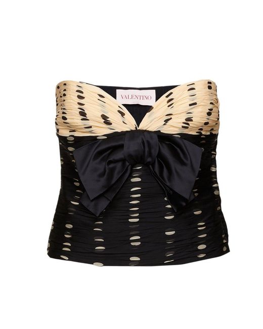 Valentino Black Plusdepois Print Chiffon Top