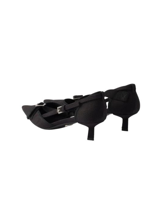 Prada Pointed Slingback Black Kitten Heel Pumps