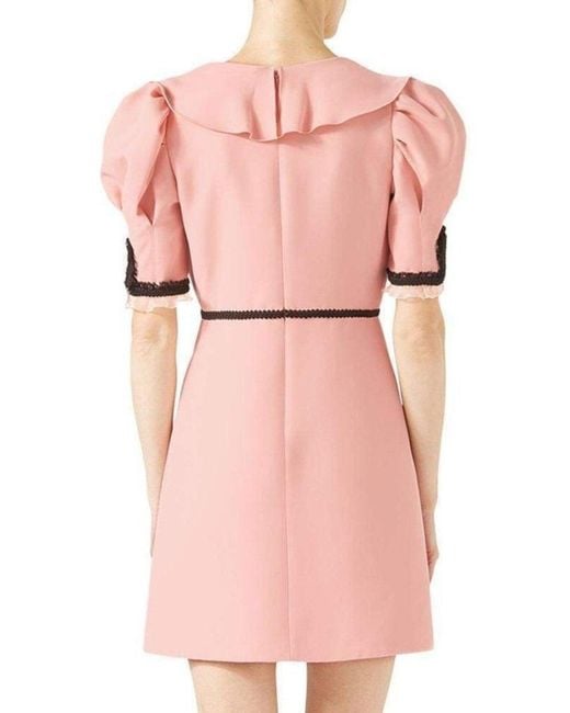 Gucci Pink Crepe Silk Wool Cocktail Dress