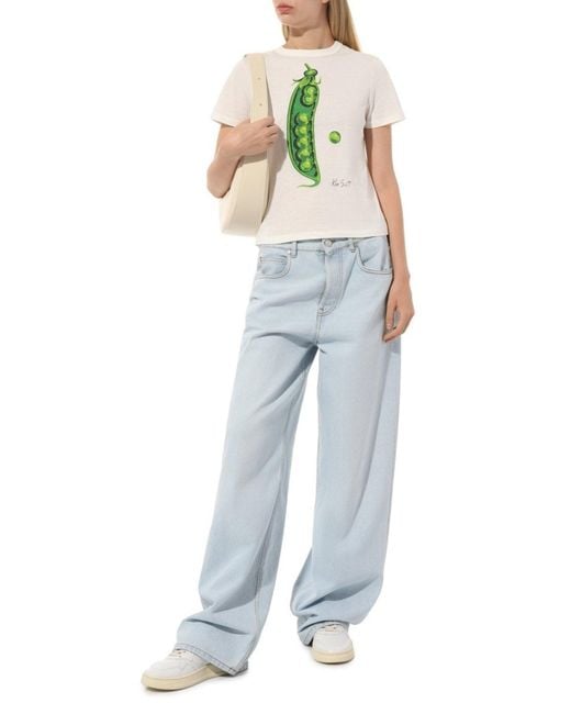 Gucci White X Ken Scott Pea Print T-shirt