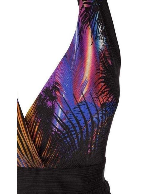 Balmain Multicolor Halter Neck Printed Silk Dress