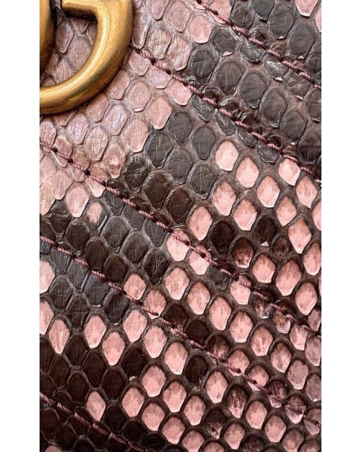Gucci Pink Matelassé GG Marmont Zip Around Wallet