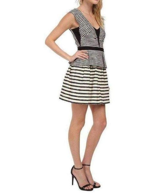 BCBGMAXAZRIA Gray Piper Woven Cocktail Dress