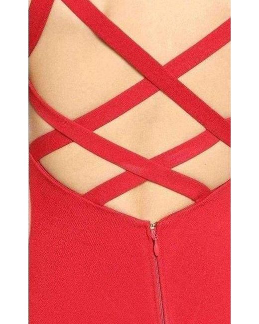 DSquared² Red Column Crisscross Back Gown