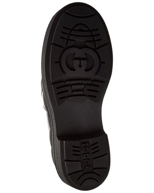 Gucci Black Ornella Logo Applique Leather Ankle Boots