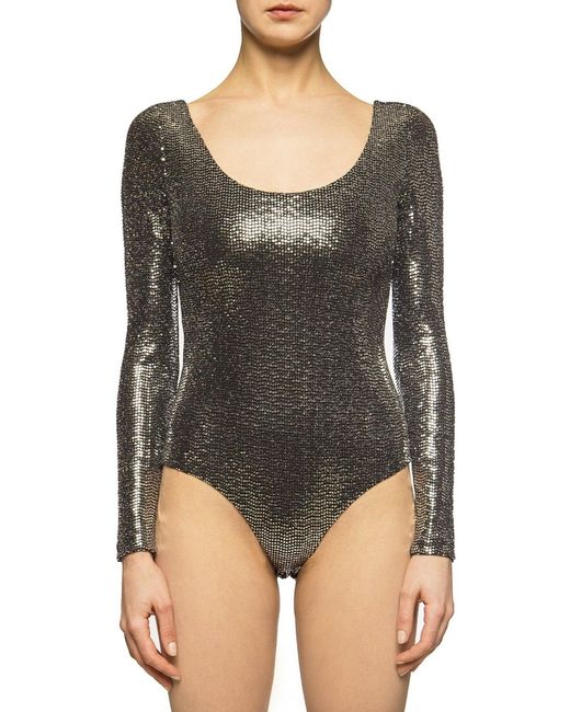 Gucci Black Metallic Effect Bodysuit