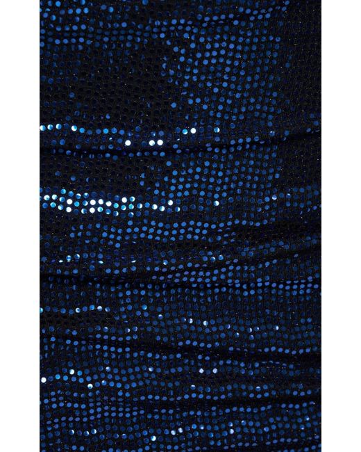 Alexandre Vauthier Blue Sequinned V-neck Mini Dress
