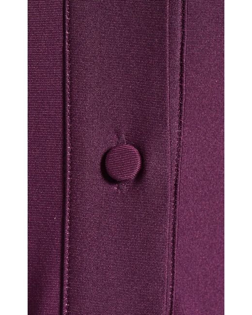 Oscar de la Renta Purple Long-sleeve Ombre Jersey Midi Dress