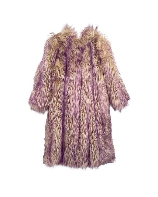 Gucci Faux Fur Coat With Contrast Colored Tips