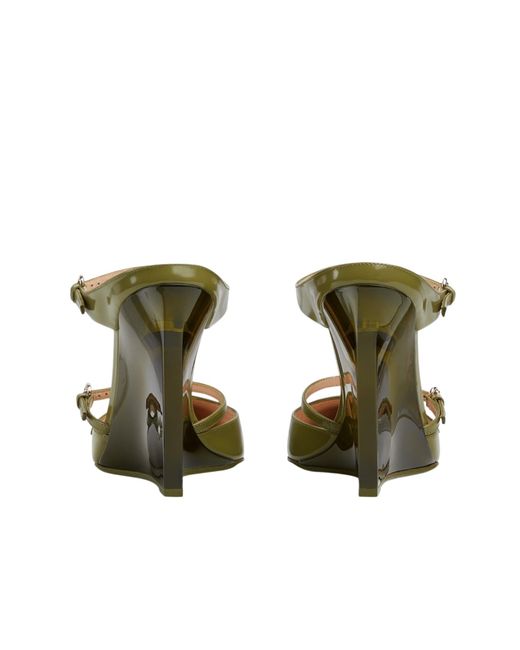 Gucci Green Christy 110 Wedge Mules
