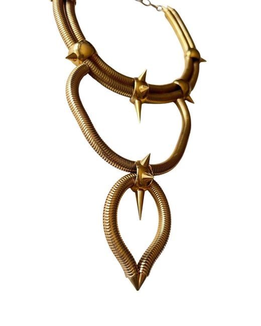 Ela Stone Multicolor Multi Chain Spike Necklace