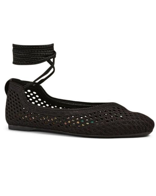 Dior Black Poeme Cotton Ankle-tie Ballerina Flats
