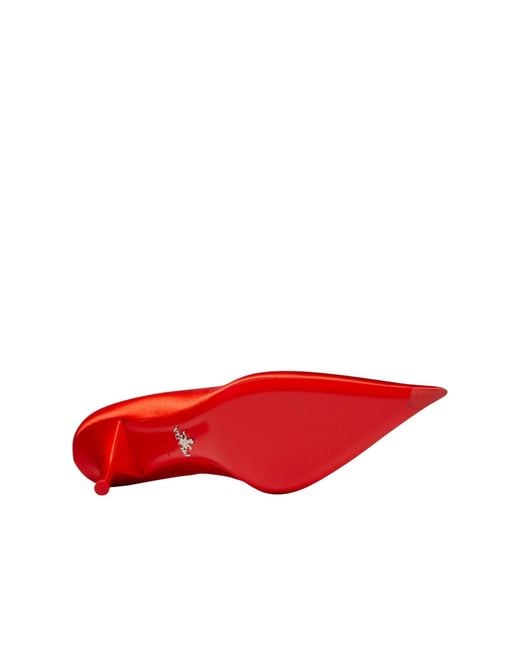 Prada Red Satin Pointed-toe Heels 85