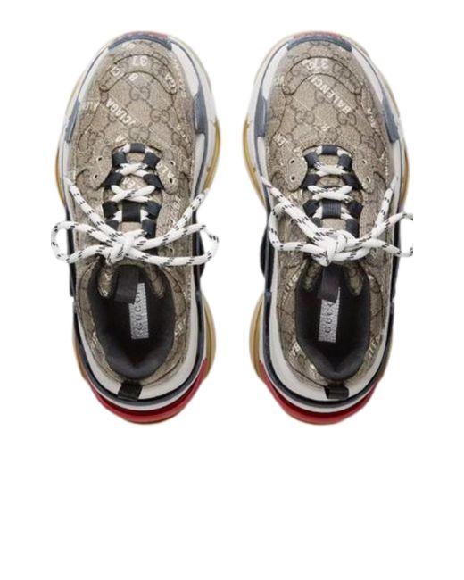 Gucci Brown X Balenciaga The Hacker Project Triple S Sneakers
