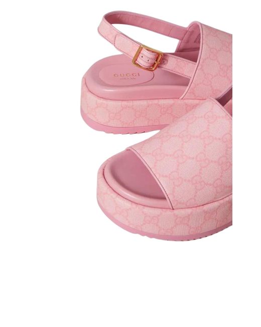 サンダル・ミュール Angelina GG Supreme Flatform Sandals Gucci GG Angelina Platform Sandal GG Supreme / Black Canvas