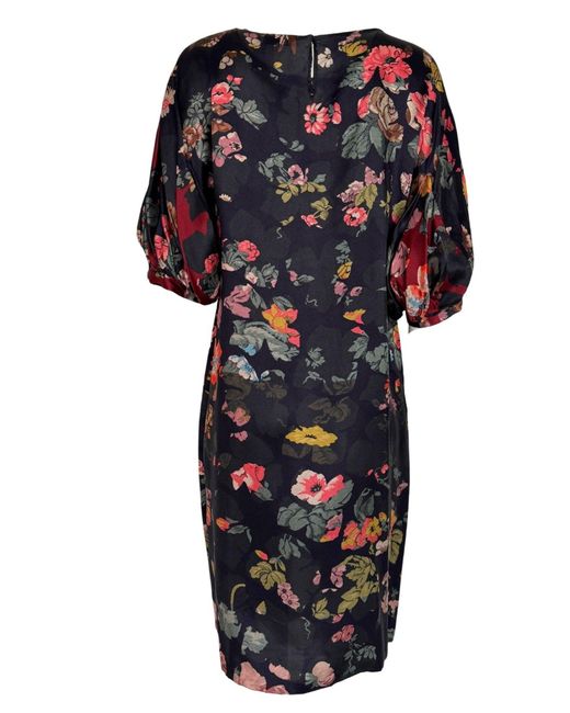 Dries Van Noten Black Floral Print Dress