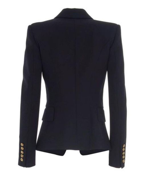 Balmain Blue Double Breasted Black Blazer Jacket