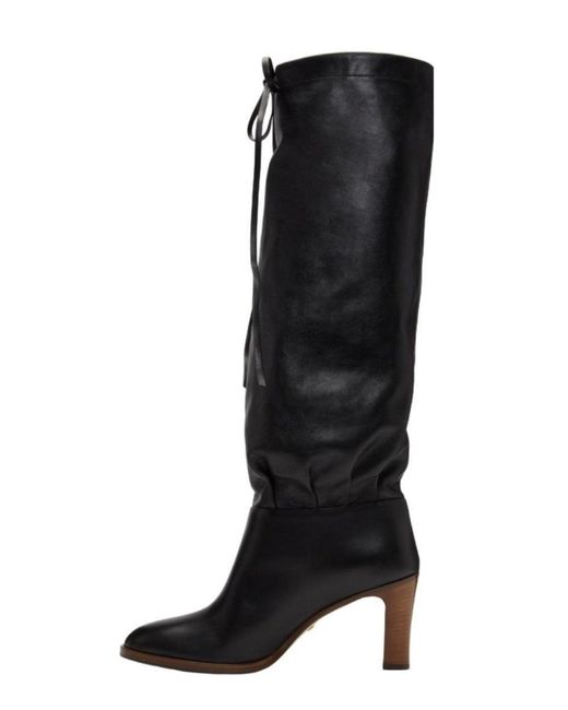 Gucci Black Leather Mid-heel Boot