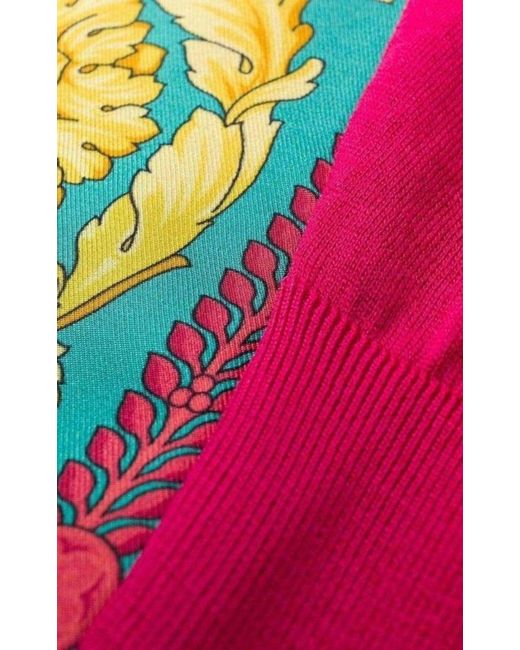 Versace Pink Medusa Print Cardigan It 42 (us 6)