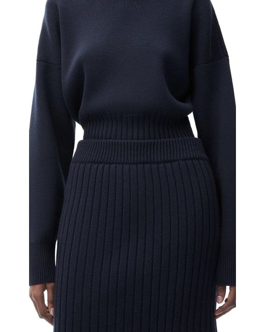 Loewe Blue Layered-skirt Flared-leg Mid-rise Wool Trousers