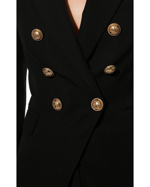 Balmain Black Double Breasted Wool Blazer