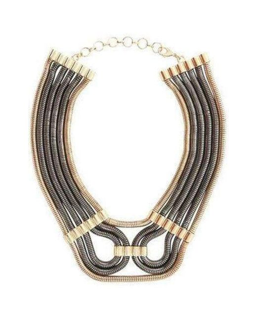 BCBGMAXAZRIA Metallic Two-tone Chain Statement Necklace