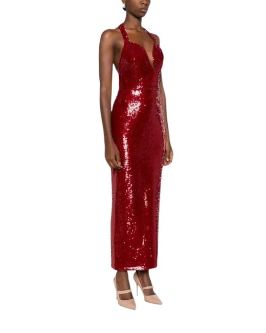 The New Arrivals Ilkyaz Ozel Red Manon Sequin Bustier Gown