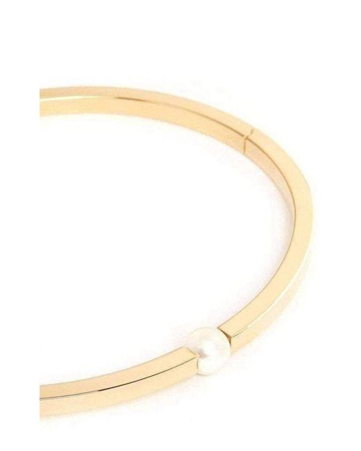 Chloé Metallic Darcey Inset Swarovski Pearl Chunky Torque Necklace